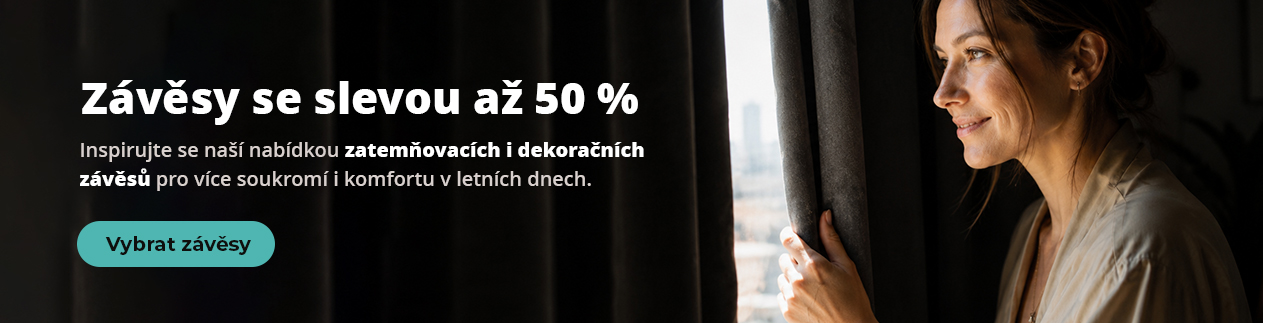 Závěsy se slevou 50 %