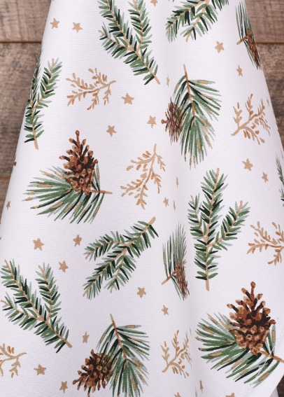 Detail motivu jehličnatých větviček se šiškami - utěrka UT55 (2)