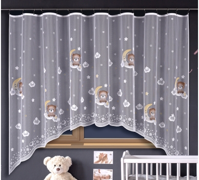 Dětská žakarová záclona s barevnými motivy