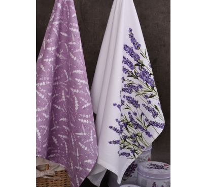 Savé bavlněné utěrky UT58 - Motiv levandule - JIMI Textil (2)