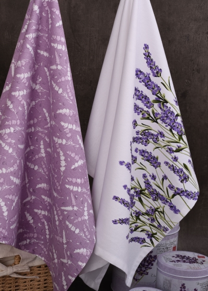Savé bavlněné utěrky UT58 - Motiv levandule - JIMI Textil (2)