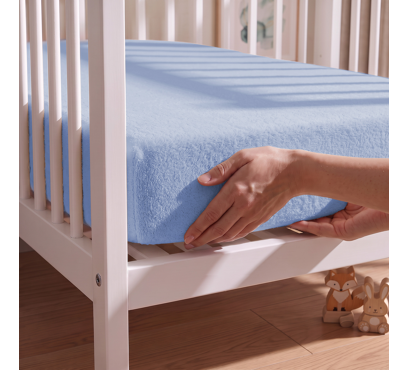 Froté prostěradlo PREMIUM do postýlky FD2 – blankytná – 60–70 × 120–140 cm