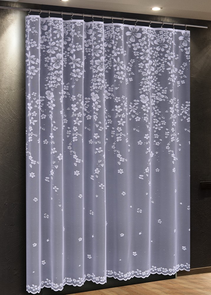 Kvalitní metrážová záclona JIMI Textil M85 - padající květy