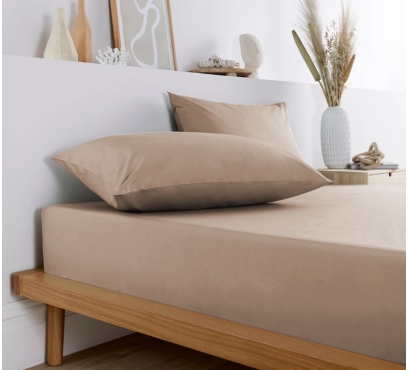 Světle hnědé jersey prostěradlo s lycrou