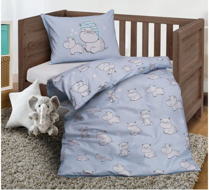 Povlečení do dětské postýlky DS34 · Hrošík · JIMI Textil