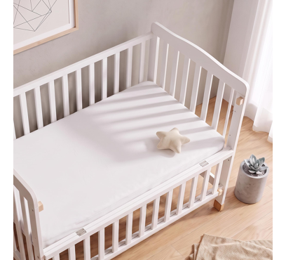 Jersey prostěradlo s lycrou do postýlky JD1 – bílá – 60–70 × 120–140 cm