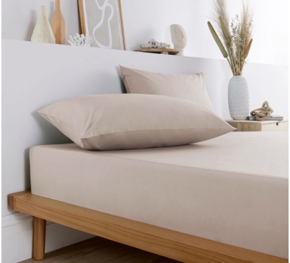 Béžové jersey prostěradlo s lycrou