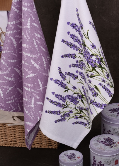 Savé bavlněné utěrky UT58 - Motiv levandule - JIMI Textil (3)