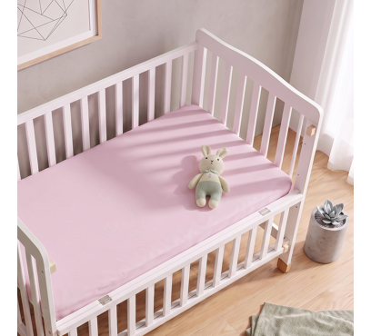 Jersey prostěradlo s lycrou do postýlky JD22 – růžová – 60–70 × 120–140 cm