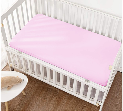 Jersey prostěradlo s lycrou do postýlky JD22 – růžová – 60–70 × 120–140 cm