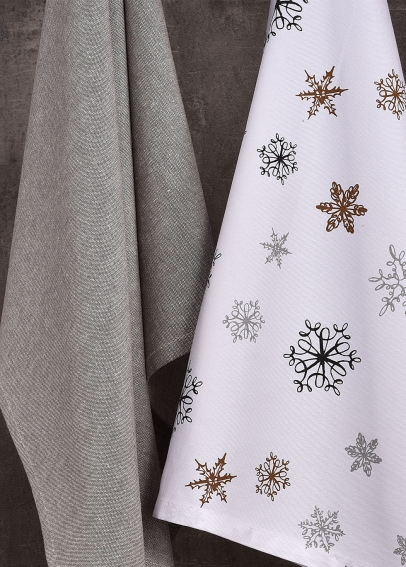 Bavlněné utěrky se zimním motivem sněhových vloček (UT42) - JIMI Textil (1)