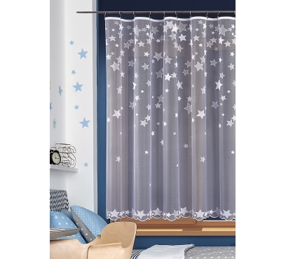 Vánoční záclona s hvězdičkami. Zimní / vánoční / dětský motiv