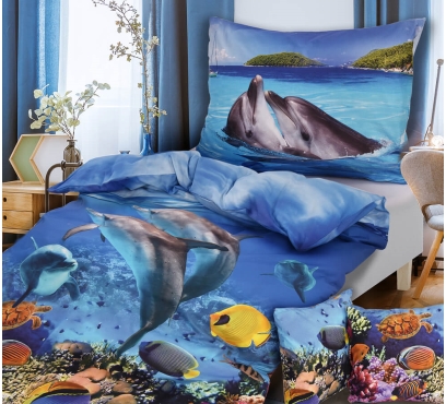Tématická ložní souprava s motivem DELFÍNI