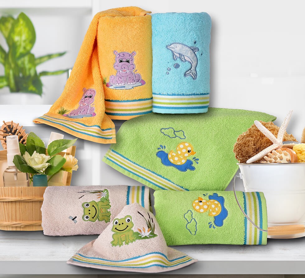 Kolekce dětských ručníků s originální výšivkou
