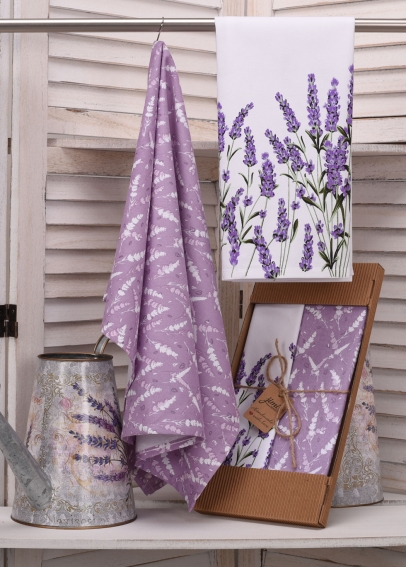Savé bavlněné utěrky UT58 - Motiv levandule - JIMI Textil