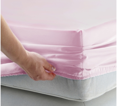 Růžové jersey prostěradlo s lycrou (1)