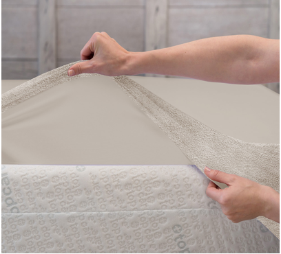 Froté prostěradlo PREMIUM do postýlky FD17 – latte – 60–70 × 120–140 cm (1)