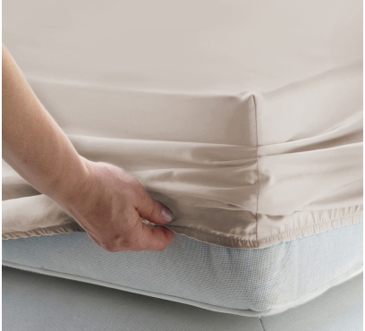 Béžové jersey prostěradlo s lycrou (1)