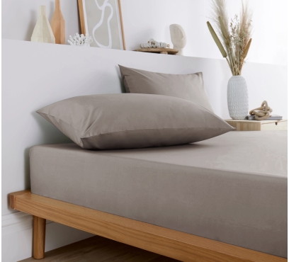 Béžovo-šedé jersey prostěradlo s lycrou