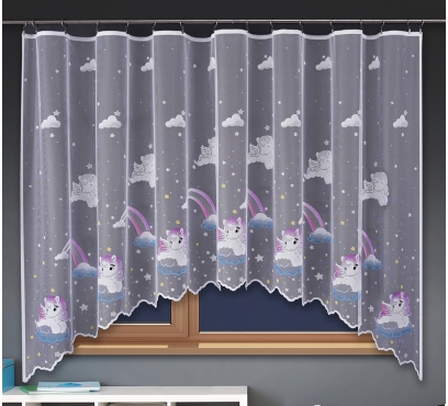 Dětská žakarová záclona s barevnými motivy